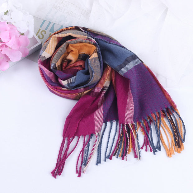 Autumn And Winter British Style Plaid Scarf Winter