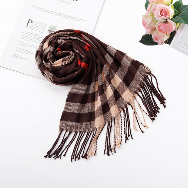 Autumn And Winter British Style Plaid Scarf Winter